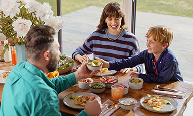 Family at the dinner table