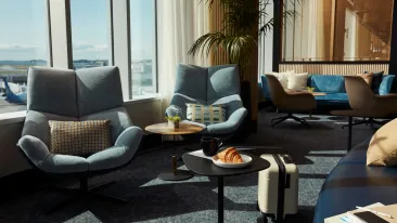 Sitting area at the Boston Chase Sapphire Reserve Lounge